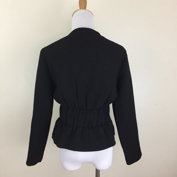 MAJE Textured Fabric Elastic Waist Zip Up Jacket - Picture 9 of 10